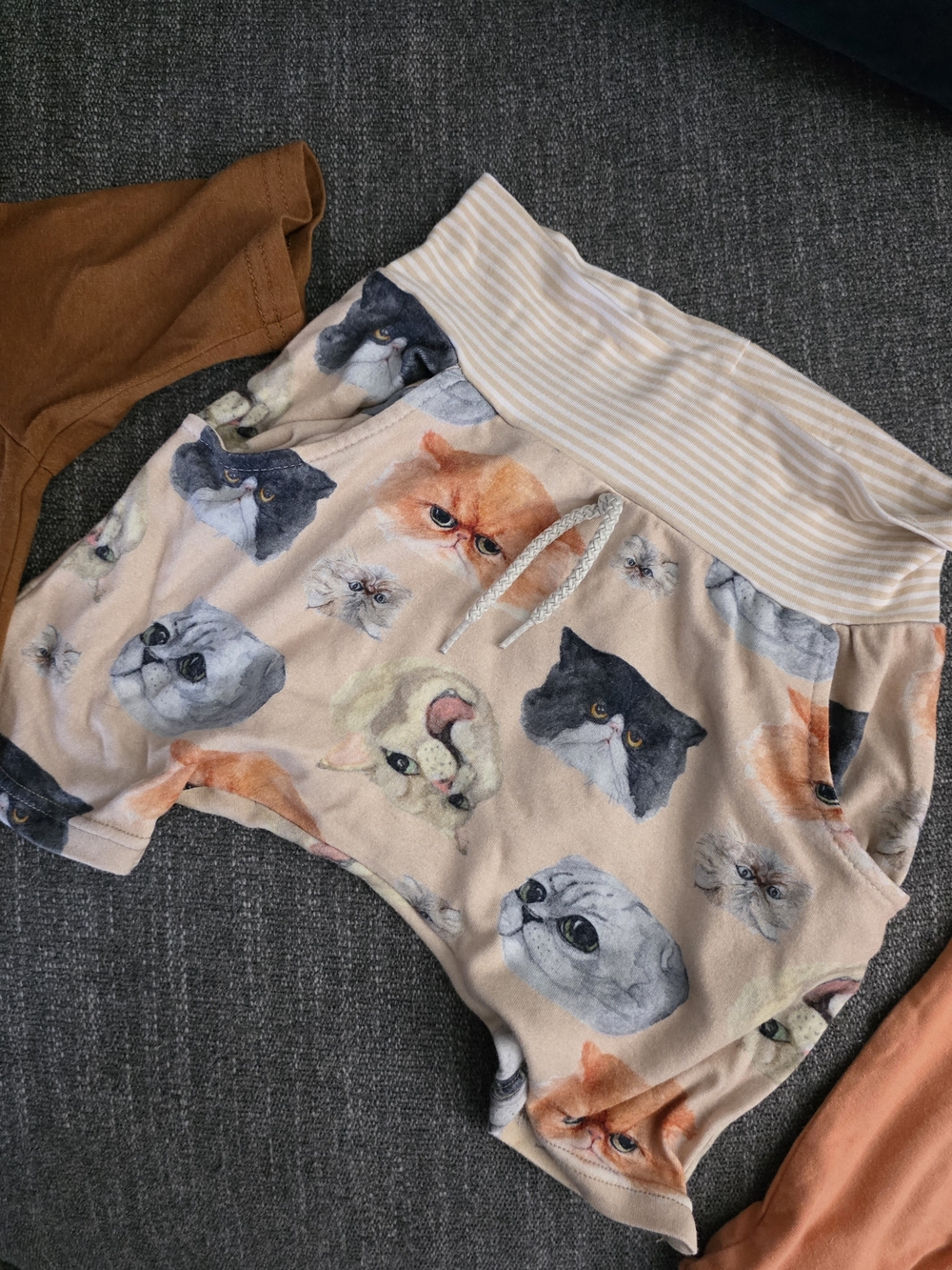 H&M Multicolor Cat Face Print Kids Lounge Shorts